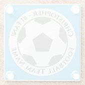 あなたの名前とサッカーチーム名ガラスのコースター ガラスコースター (裏面)