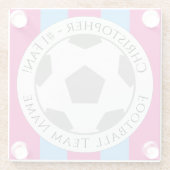 あなたの名前とサッカーチーム名ガラスのコースター ガラスコースター (裏面)