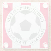 あなたの名前とサッカーチーム名ガラスのコースター ガラスコースター (裏面)