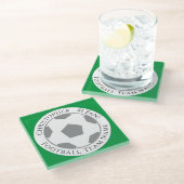 あなたの名前とサッカーチーム名ガラスのコースター ガラスコースター (アングル)