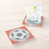 あなたの名前とサッカーチーム名ガラスのコースター ガラスコースター (アングル)