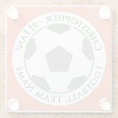 あなたの名前とサッカーチーム名ガラスのコースター ガラスコースター (裏面)