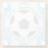 あなたの名前とサッカーチーム名ガラスのコースター ガラスコースター (裏面)