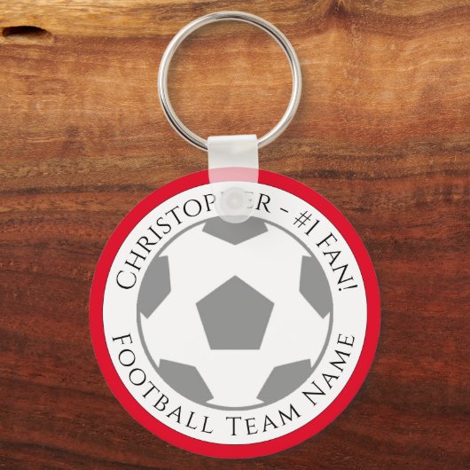 あなたの名前とサッカーチーム名キーチェーン キーホルダー (裏面)