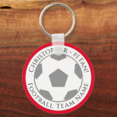 あなたの名前とサッカーチーム名キーチェーン キーホルダー (正面)
