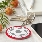 あなたの名前とサッカーチーム名キーチェーン キーホルダー (側面)