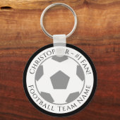 あなたの名前とサッカーチーム名キーチェーン キーホルダー (正面)