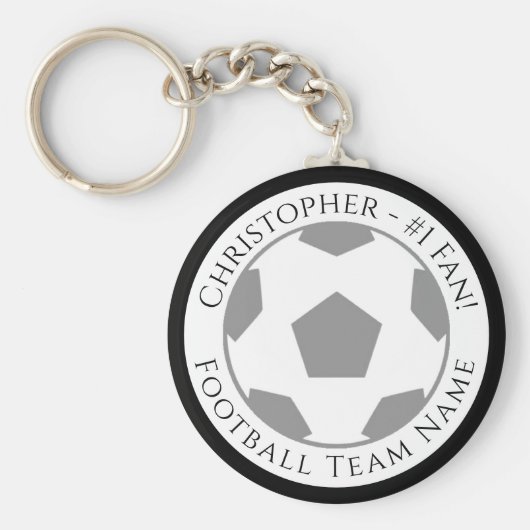 あなたの名前とサッカーチーム名キーチェーン キーホルダー (正面)