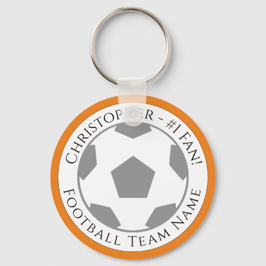 あなたの名前とサッカーチーム名キーチェーン キーホルダー (正面)