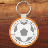 あなたの名前とサッカーチーム名キーチェーン キーホルダー (正面)