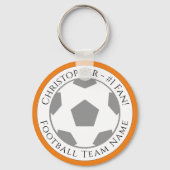 あなたの名前とサッカーチーム名キーチェーン キーホルダー (裏面)