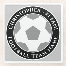 あなたの名前とサッカーチーム名 ガラスコースター