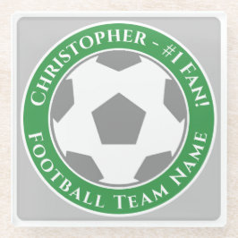 あなたの名前とサッカーチーム名 ガラスコースター