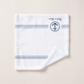 あなたの名前とシーモダンいかり バスタオルセット (ウォッシュタオル)