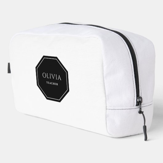 あなたの名前とタイトルを特徴とする旅行トイレタリーバッグ ドップキット (右コーナー)