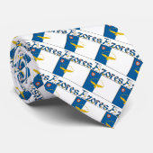 あなたの名前とタイル張りのアゾレス諸島とアゾラン国旗 ネクタイ (ロール)