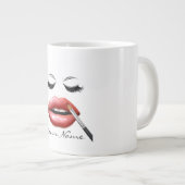 あなたの名前とパーソナライズされたまつげコーヒー ジャンボコーヒーマグカップ (正面右)