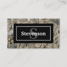 あなたの名前とモノグラムと化石の石灰岩