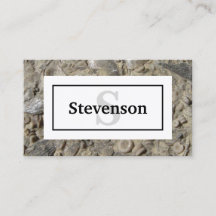 あなたの名前とモノグラムと化石の石灰岩