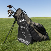 あなたの名前とモノグラムカスタムのパターン黒