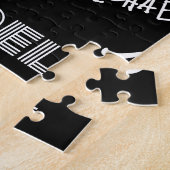 あなたの名前とモノグラムカスタムのパターン黒 ジグソーパズル (側面)