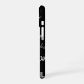 あなたの名前とモノグラムカスタムのパターン黒 iPhone 16ケース (左側面)