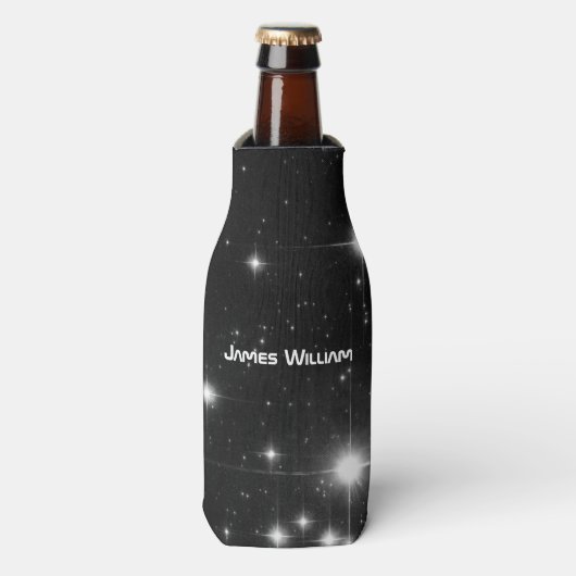 あなたの名前と星の深い宇宙花婿介添人 ボトルクーラー (ボトル正面)
