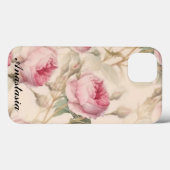 あなたの名前と素晴らしいピンクのバラ Case-Mate iPhoneケース (裏面 (横))