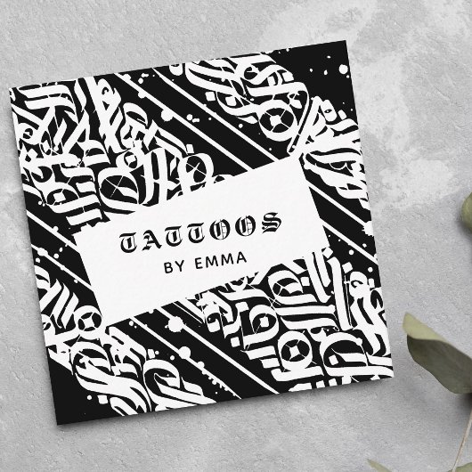 あなたの名前によるタトゥー異国古書異国古書 スクエア名刺