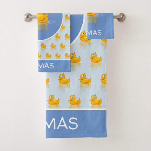 あなたの名前のかわいいゴム製アヒル バスタオルセット (インサイチュ)