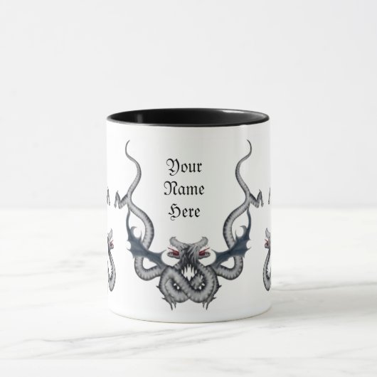 あなたの名前のための宇宙が付いているWildthingのドラゴンのマグ マグカップ (中央)