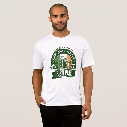 あなたの名前のアイリッシュパブパーソナライズされたSt patricks day Tシャツ (正面フル)
