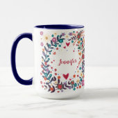 あなたの名前のカスタムフローラかわいらしインスピレーション マグカップ (左)