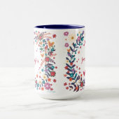 あなたの名前のカスタムフローラかわいらしインスピレーション マグカップ (中央)