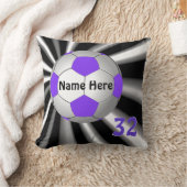 あなたの名前のクールなサッカーの枕、ジャージー数 クッション (ブランケット)