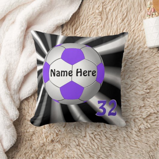 あなたの名前のクールなサッカーの枕、ジャージー数 クッション (ブランケット)