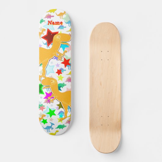 あなたの名前のクールなTレックスの恐竜のスケートボード スケートボード (正面)