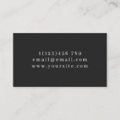 あなたの名前のタトゥー ミスティカル スネーク 爬虫類 ブラック 名刺 (裏面)