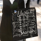 あなたの名前のパターンは黒スタイリッシュ トートバッグ