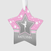 あなたの名前のピンクの星間のダンサー オーナメント (正面)