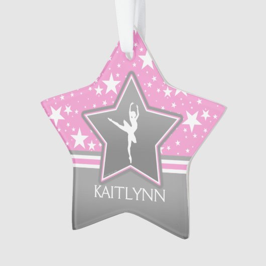 あなたの名前のピンクの星間のダンサー オーナメント (正面)