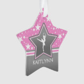 あなたの名前のピンクの星間のダンサー オーナメント (正面)