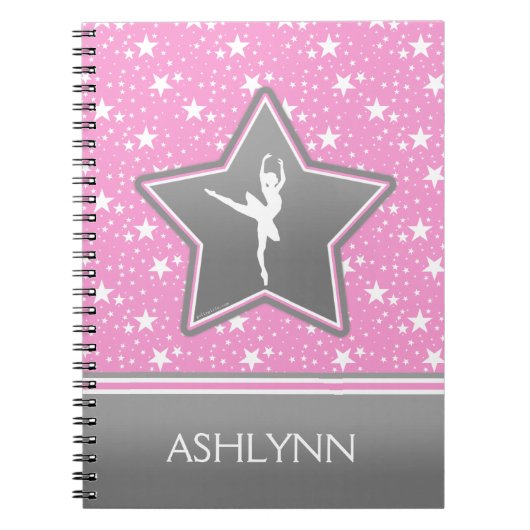 あなたの名前のピンクの星間のダンサー ノートブック (正面)