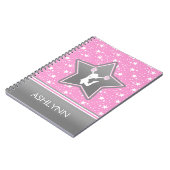 あなたの名前のピンクの星間のチアリーダー ノートブック (左側)