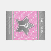 あなたの名前のピンクの星間の体操 フリースブランケット (正面(横))