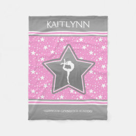 あなたの名前のピンクの星間の体操 フリースブランケット