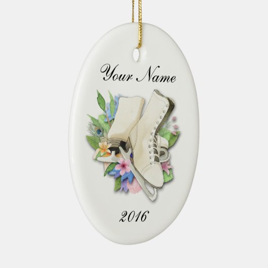 あなたの名前のフィギュアスケートのオーナメントのカスタム セラミックオーナメント (右)