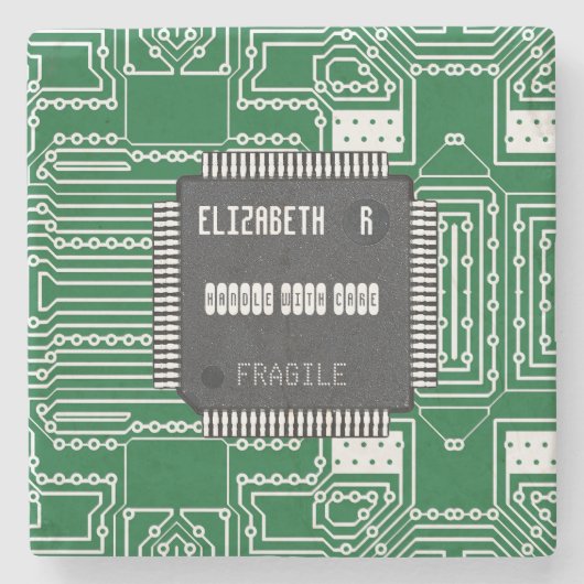 あなたの名前のプリント基板の破片 ストーンコースター (正面)