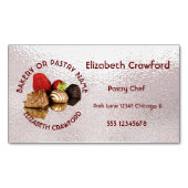 あなたの名前のベーカリーかペストリーの菓子のケーキの店 マグネット名刺 (正面)