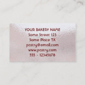 あなたの名前のベーカリーかペストリーの菓子のケーキの店 名刺 (裏面)